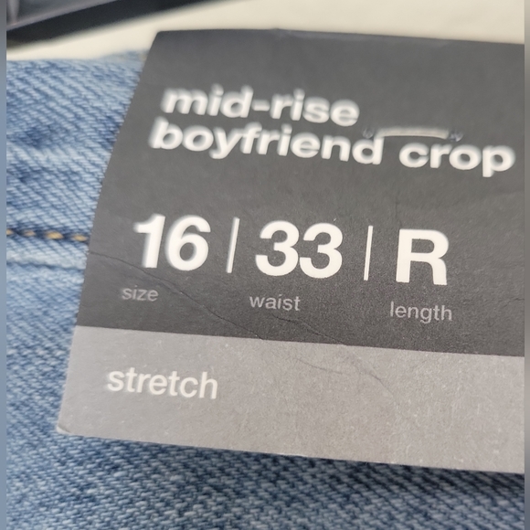 Mossimo 90s Plus Size Two Toned Striped Cropped Boyfriend Jeans size 16.… - Picture 4 of 5